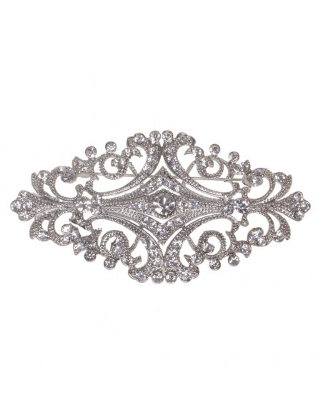Broche bisuteria plateado.