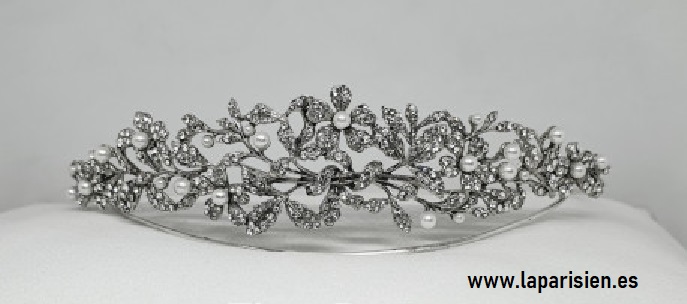 Silver wedding tiara, Basty model.
