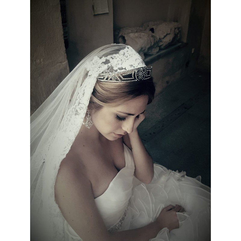 Tiara de plata para novia. Modelo Capri