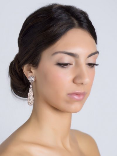 PENDIENTES DE NOVIA LÁGRIMA DE CRISTAL LA PARISIEN
