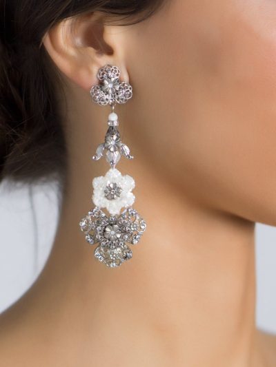 PENDIENTES DE NOVIA METAL, NÁCAR Y SWAROVSKI LA PARISIEN