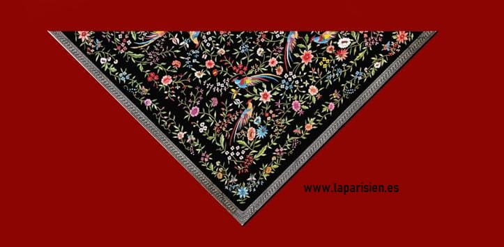 Balconera imitación mantones de Manila ROJA