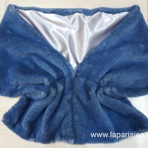 Estola estrecha de Imitación mutón azul, 150x30cm, con cierre.