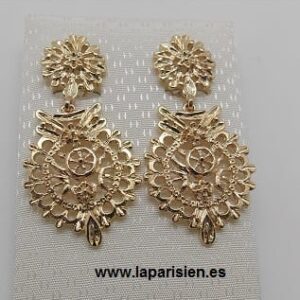 Pendientes de bisutería Dorados, bisutería, 4 cm, cierre omega.
