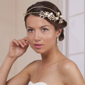 TOCADO DE NOVIA DORADO LA PARISIEN