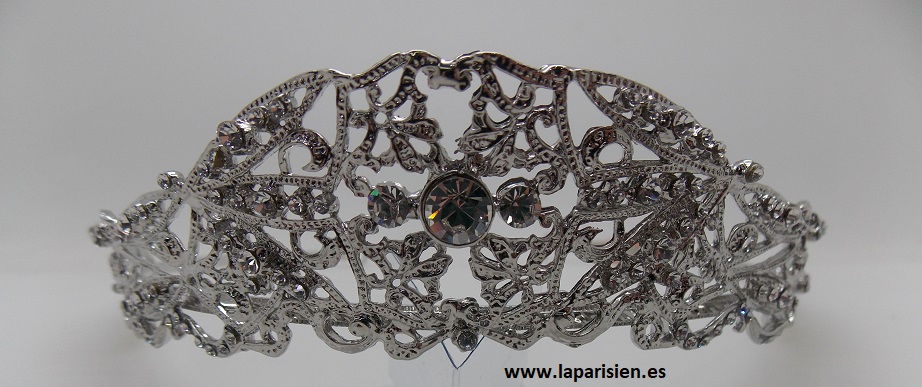 TIARA DE NOVIA BISUTERÍA PLATEADA LA PARISIEN