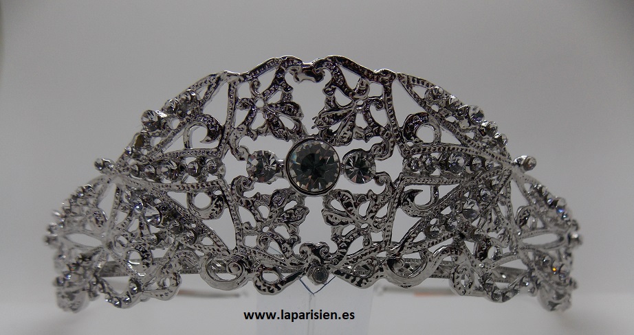 TIARA DE NOVIA BISUTERÍA PLATEADA LA PARISIEN