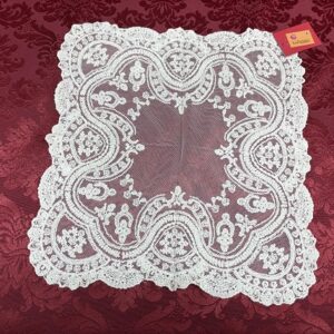 pañuelo de novia bordado en tul blanco artesanal 30x30 cm