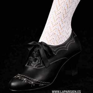 Zapato con pespunte para traje regional – Piel – Hecho en España – Tacón 4,5 cm