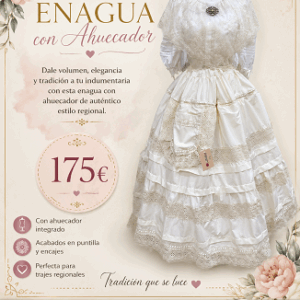 Enagua tradicional con ahuecador incorporado – Máximo volumen y comodida